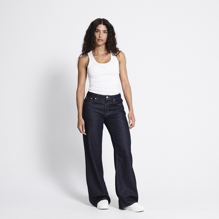 Mid waist wide jeans "Optiwide" Rinse